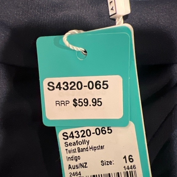 NWT Seafolly Women's Twist Band Hipster
Full Coverage Bikini Bottom. Indigo - Picture 5 of 5